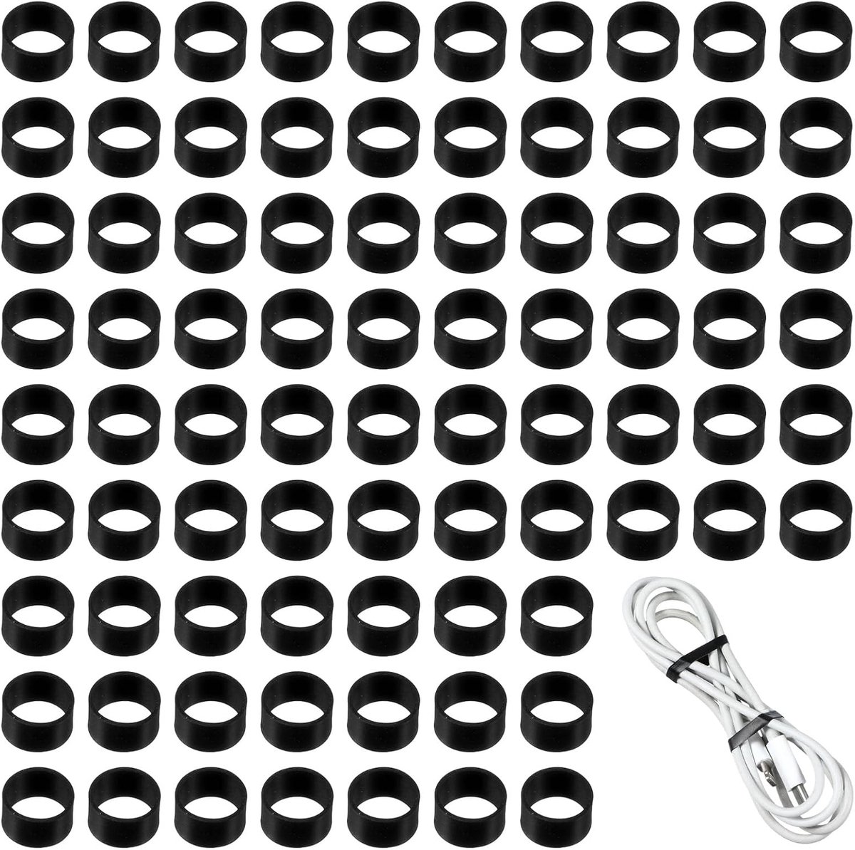 LLOUSSAK 150 stuks kleine siliconen elastiekjes, herbruikbare rubberen ringen, klein - ShopVlot