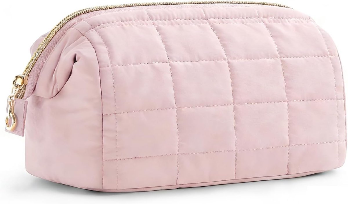 Make-uptasje,Ruim te Openen Make-uptasje Roze,Gloryit Toilettas voor Vrouwen,Ruim te Openen Toilettas,Grote - ShopVlot