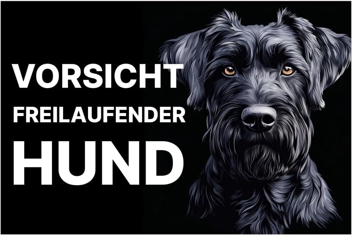 Hondenbord Waarschuwing - Let op Hond Bord - Veiligheid Huis - Weerbestendig Aluminium - 20 x 30 cm - Reuzenschnauzer