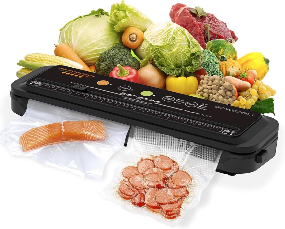 Vacuüm Sealer Machine - Voedselsealer Vacumeerapparaat - Voedsel Vers Houden - Verbeterde Zuigkracht 90 kPa - 30 cm Afsluitbreedte - Zwart