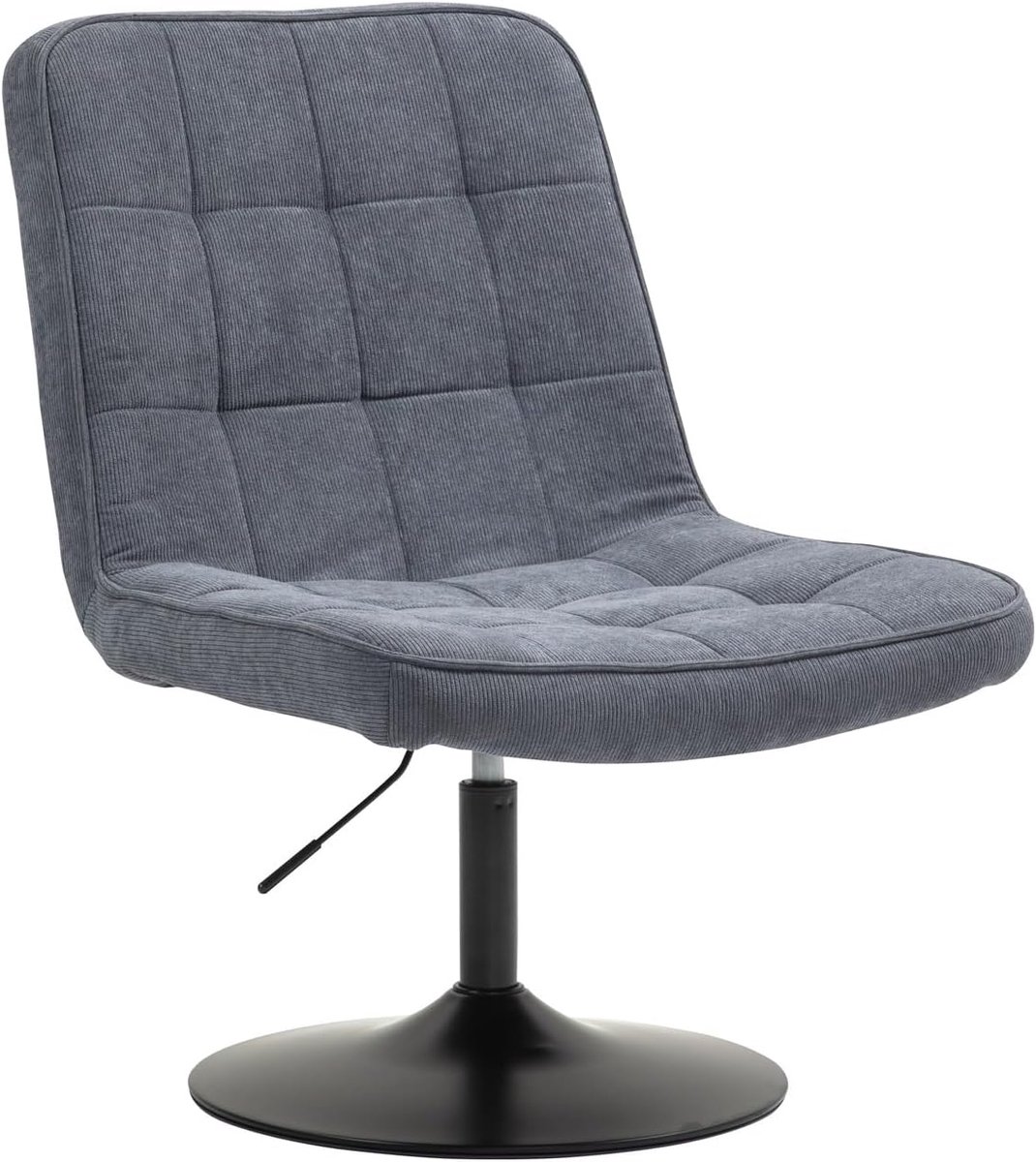 Henry loungestoel, beklede stoel, draaivoet, loungestoel, corduroy, grijs