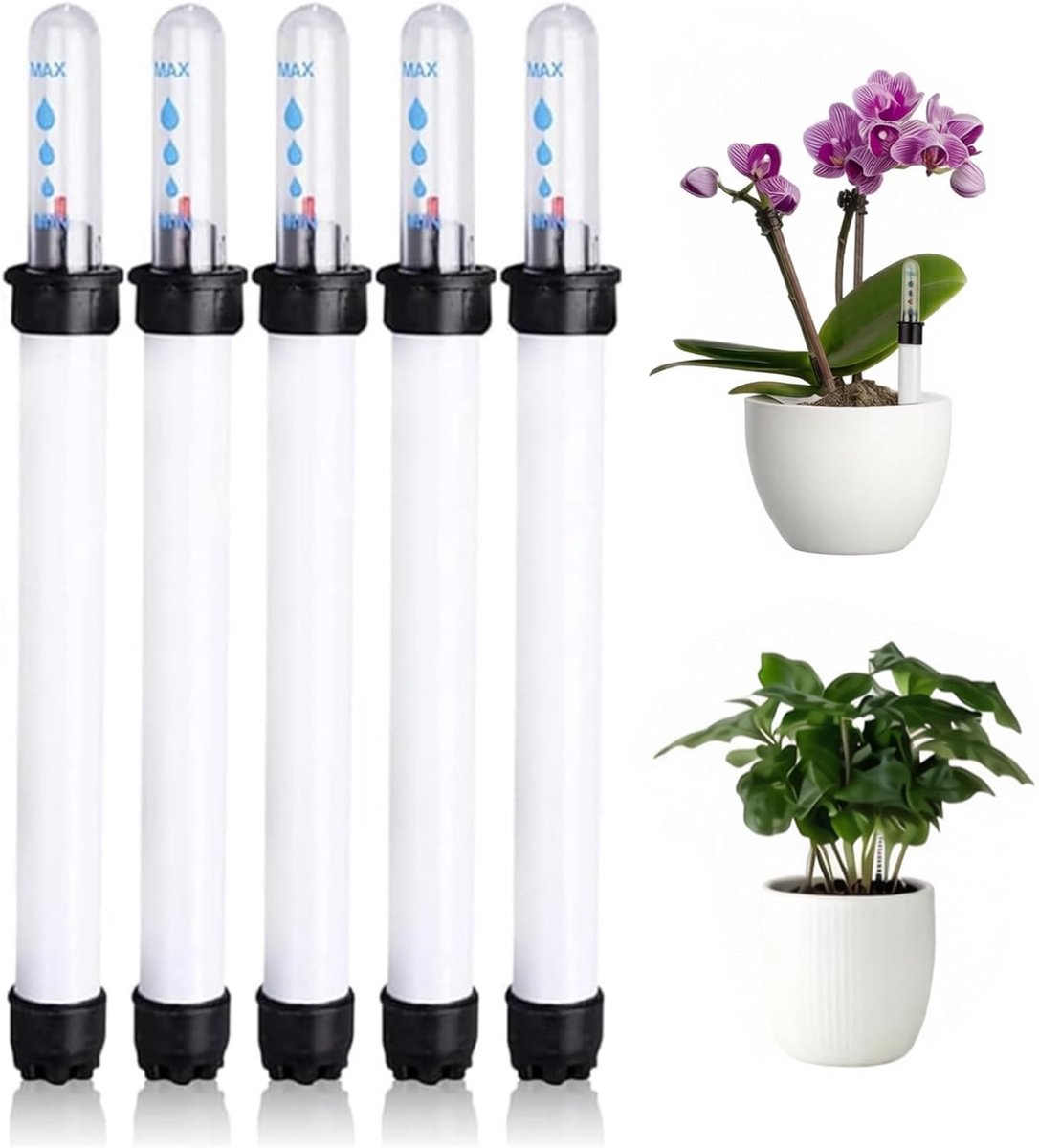5 stuks waterniveau-indicatoren voor planten, 20 cm gietindicator voor kamerplanten, waterindicator voor bloempotten, herinnering aan watertekort