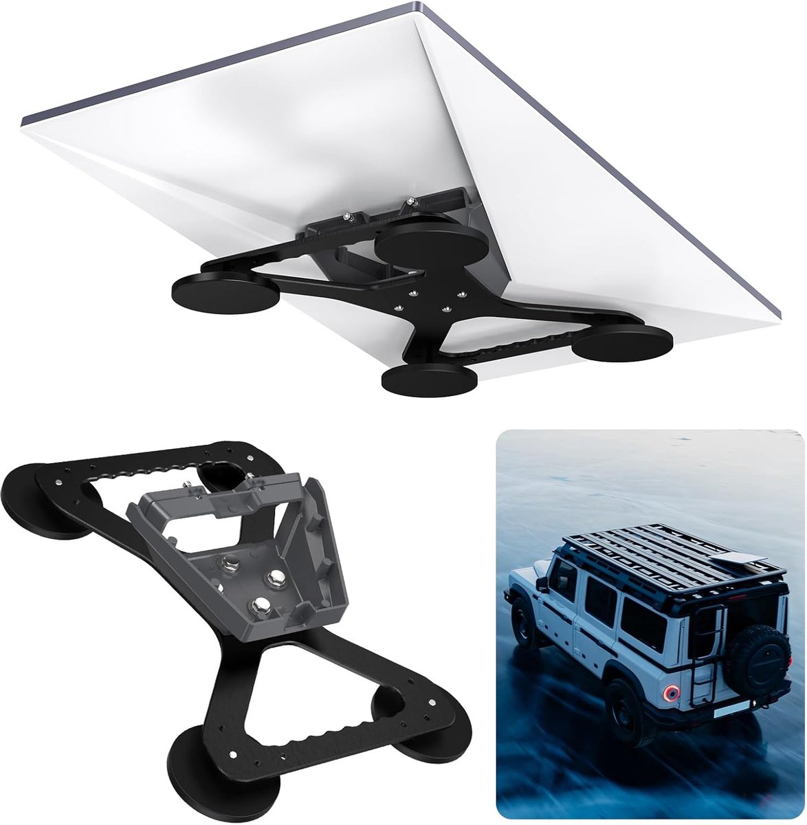 8° Kantelbare Magnetische Dakmontage voor Starlink Gen 3 / 4 / 4X | Voor Starlink Gen 3/4X/V4, 10-Magneet Basis, 145 kg Grip, 8° Kantelhoek, Ideaal voor Camper, Boot, Busje, SUV & Off-Grid