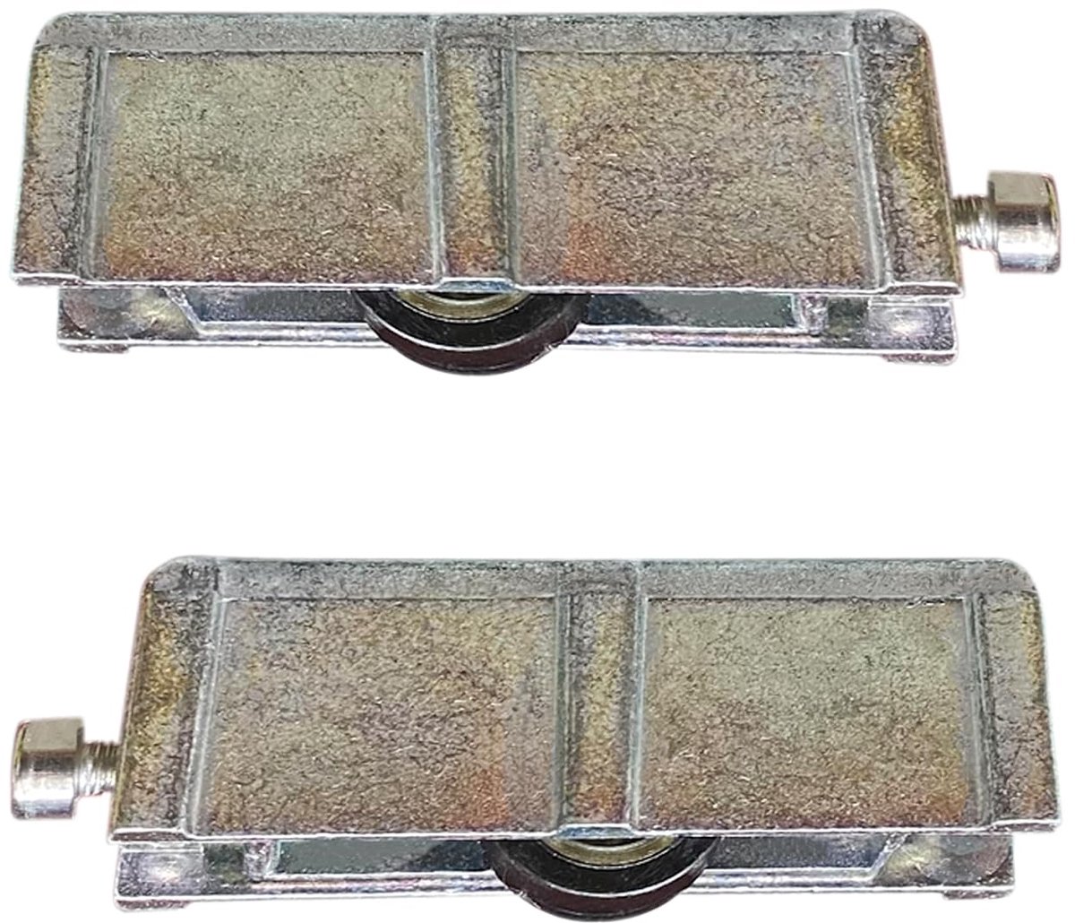 - 9222 - Verstelbare kogellagers voor schuiframen Alugom 400, met metalen behuizing en wiel, set van 2, Zamak, verzinkt, 75 x 18 x 25 mm