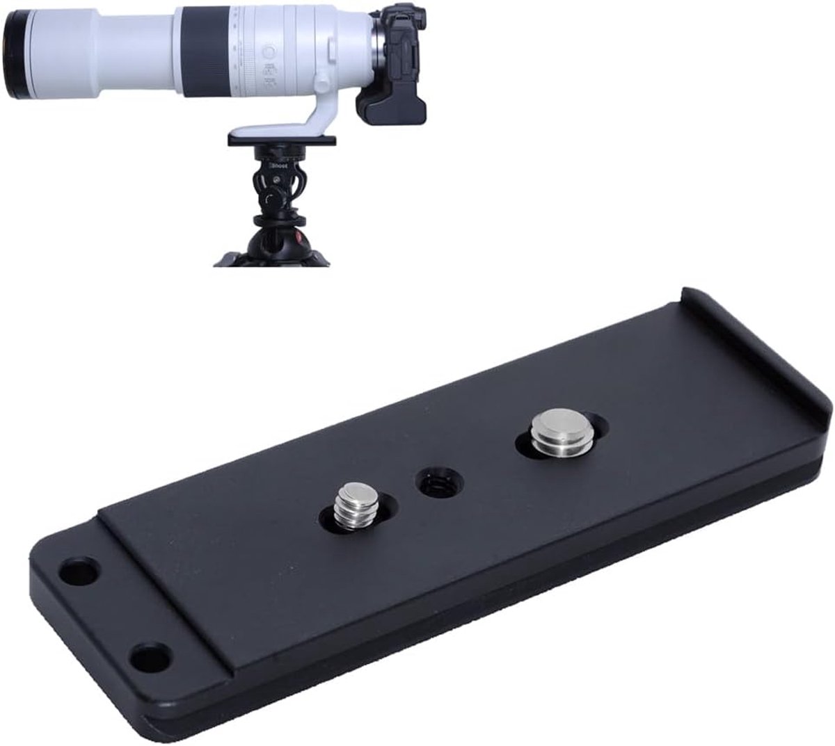 iShoot CNC metalen Arca-Swiss Fit Camera Quick Release Plate Compatibel met Canon RF 200-800mm F6.3-9 IS USM Statief Mount Ring Lens Kraag Ondersteuning Beugel, Gebruikt voor Arca Fit Statief Hoofd