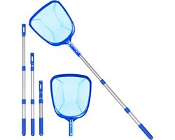 Skimmer Net met Diep Fijn gaas & Telescopische Pool, Leaf Rake Cleaning Kit, Vijver Net Schoon Tools voor Hot Tubs, Spa's, Fonteinen Outdoor Garden & verwijdert bladeren en vuil