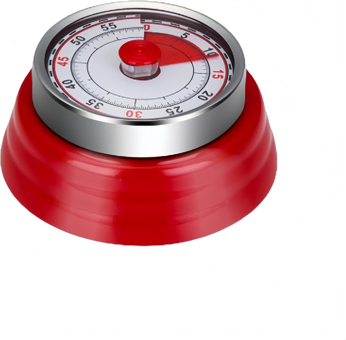 tijdweergave, countdown-klok, visuele timer, eierwekker, mechanische keukenwekker, mechanische wekker, magnetische mechanische timer (rood