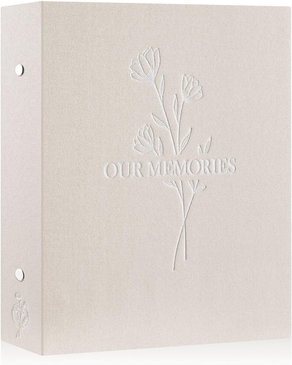 SnelShoppen - Fotoalbum 10x15 cm - Geschikt voor 400 Foto's - Beige Linnen Kaft - Met Tekst 'Onze Herinneringen' - Ideaal Voor Feesten en Familie
