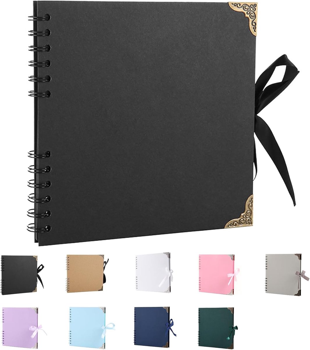 Scrapbook photo album 60 pagina's - 20,5 x 20,5 cm - kraftpapier - ideaal voor scrapbooken en DIY - ShopVlot
