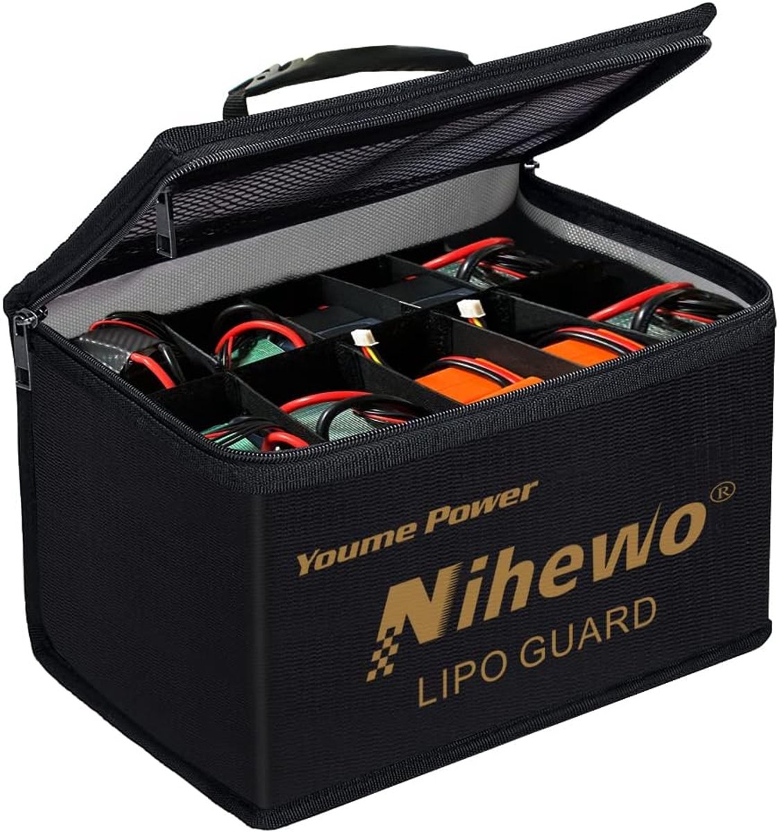 Lipo Safe Bag groot - brandwerend en explosieveilig - voor opslag en transport van batterijen - met duurzame handgreep - ShopVlot