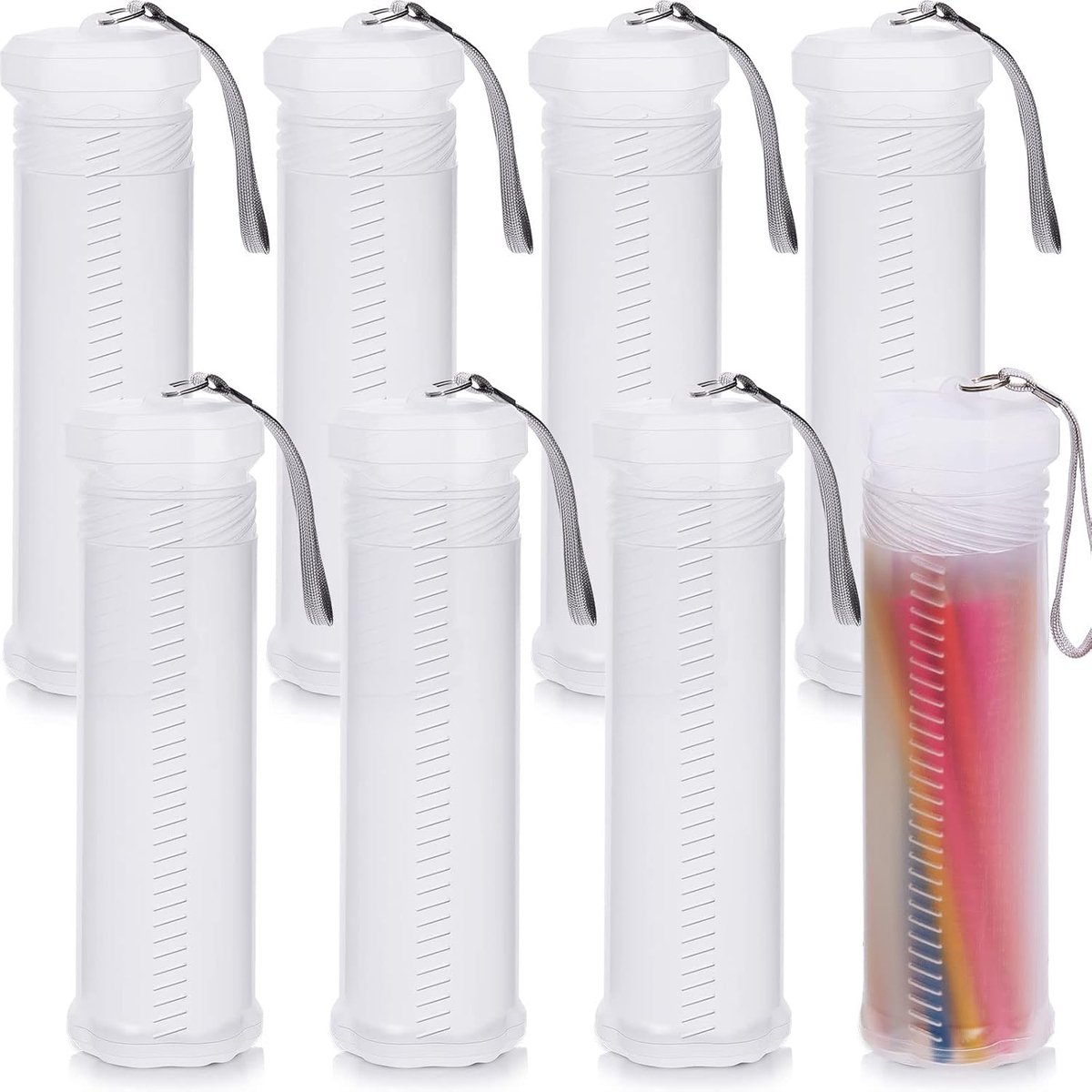 8 stuks uitschuifbare plastic verfkwastenhoes doorzichtige lange penseelhouder buis opslag penseel organizer potlood container stofdicht aquarel pen container voor tekenen gereedschap make-up