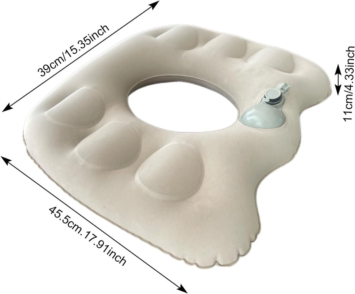 Ergonomisch Zitkussen van Geheugenfoam, Verstelbare Breedte voor Pijnverlichting van Heup en Staartbeen, Ideaal voor Kantoor en Auto (Crème)
