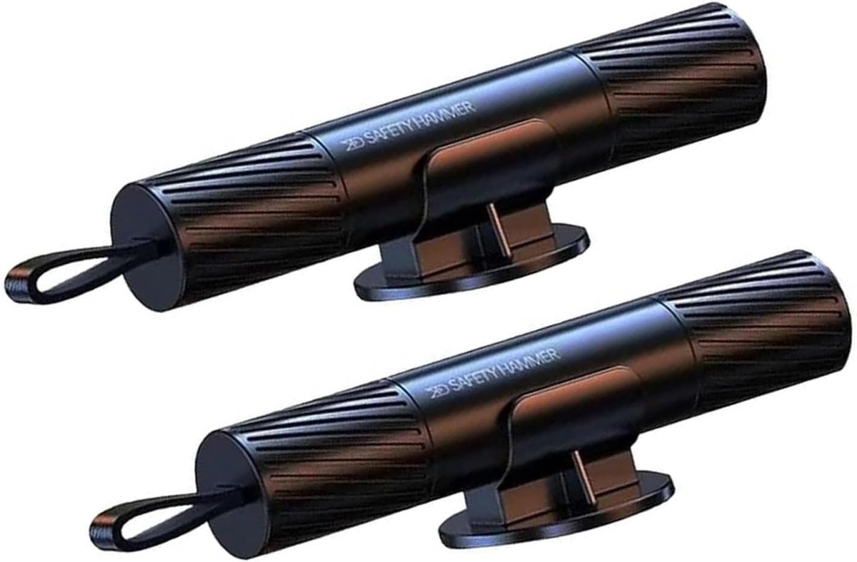 Noodhamer voor de auto - 2 stuks - Multifunctionele hamer - Veiligheidshamer met gordelsnijder - ShopVlot