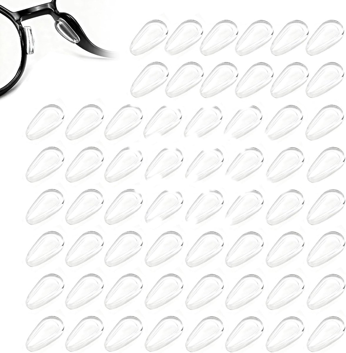 brillen neuspads 30 paar transparant zelfklevend 1.5 cm neuskussentjes siliconen antislip voor monturen dagelijks gebruik