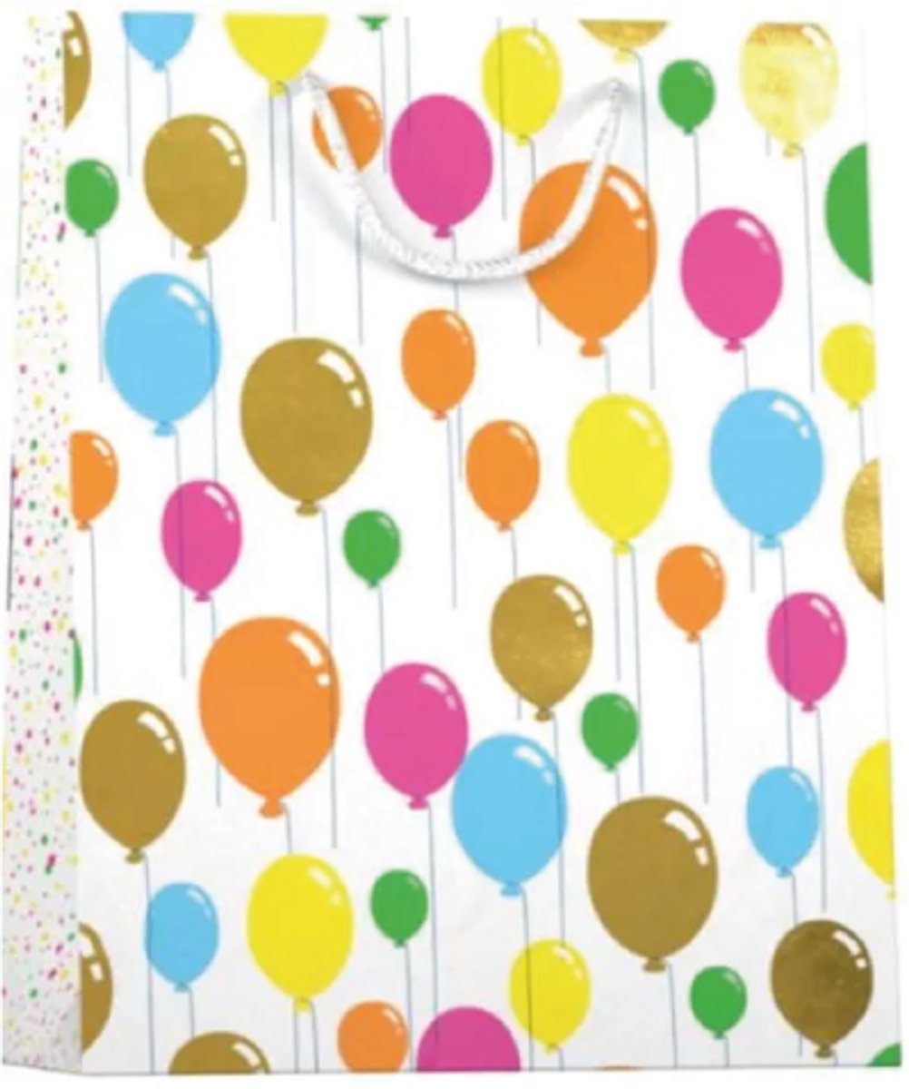 Papieren cadeau tas L Party Neon