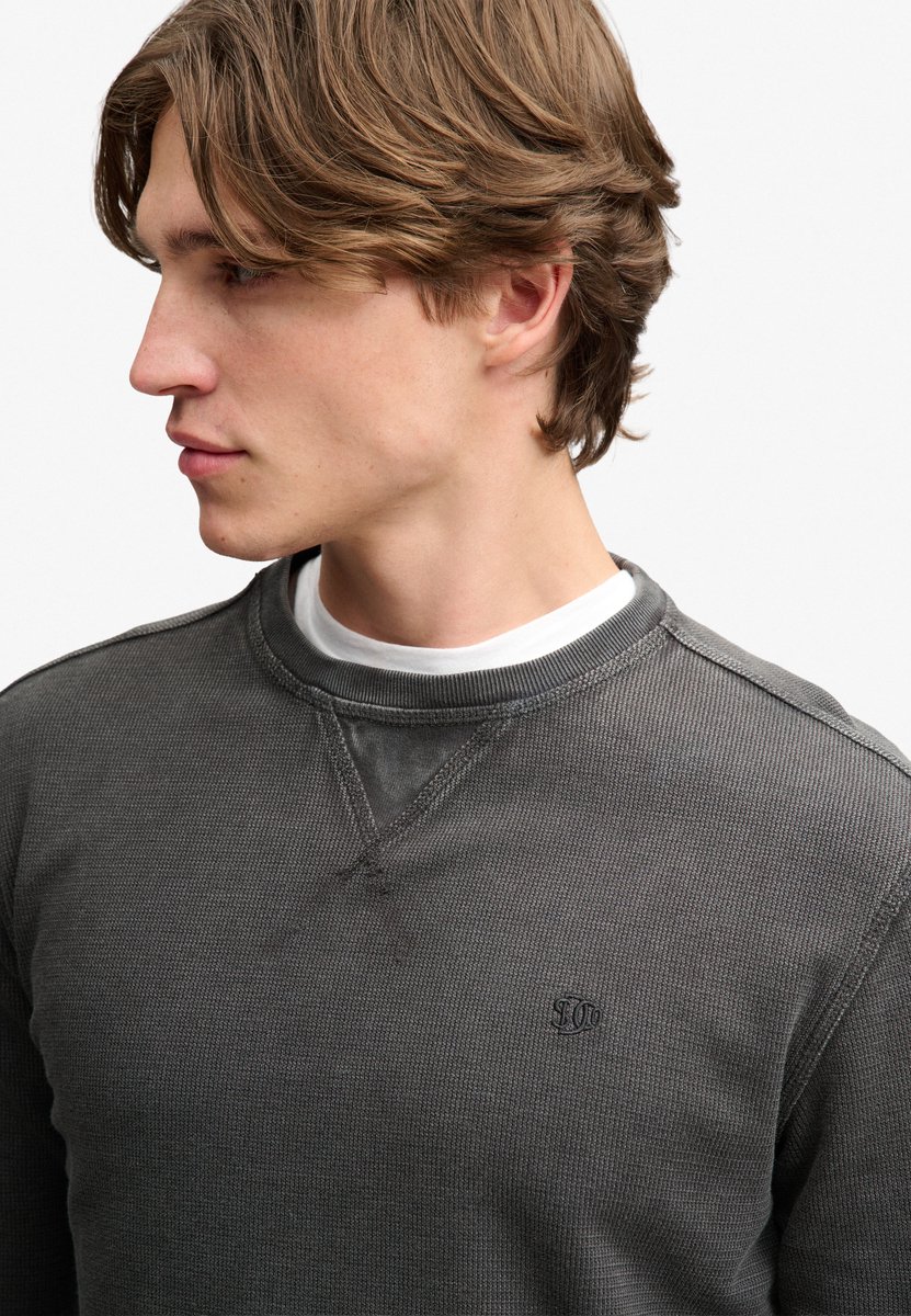 Superdry T-shirt Classic Heavy Textured Top M6010972a Washed Mannen Grijs