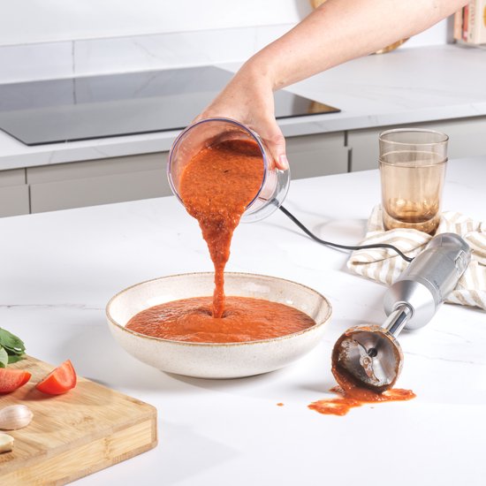 Salter Aspen Blend & Whk Pro - 2 in 1 mixer voor voedingsmiddelen, Immersion Stick Blender, elektrische bakgarde, voedselhakmolen, roestvrijstalen mes, variabele snelheidsinstellingen, beker van 700 ml, 1000 W, zilver van Merkloos — afbeelding 3