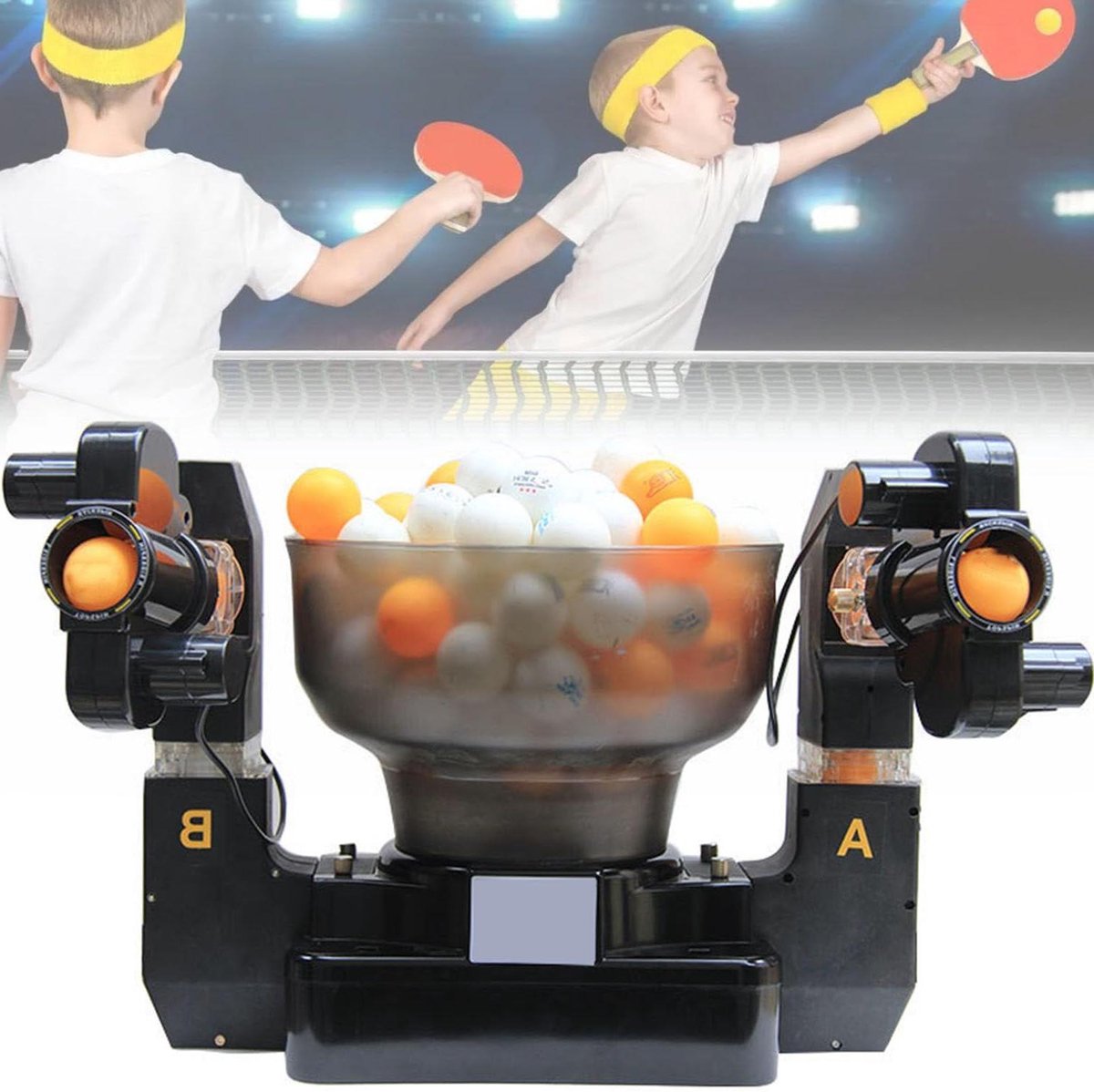 Ping Pong Robot Trainer - Tafeltennis Serveermachine - Alleen Trainen - 36 Draaimogelijkheden - 100 Ballen - Zwart