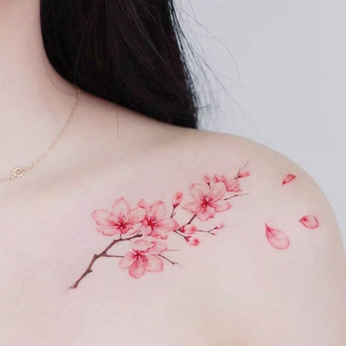 Tijdelijke Tattoo Waterdichte Kersenbloesem Antieke Kleur Tattoo Sticker Tijdelijke Tatoeages