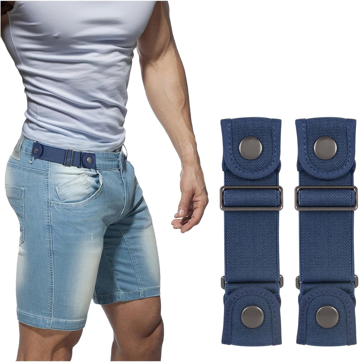 Riemen voor mannen vrouwen zijriem zonder gesp elastische stretch