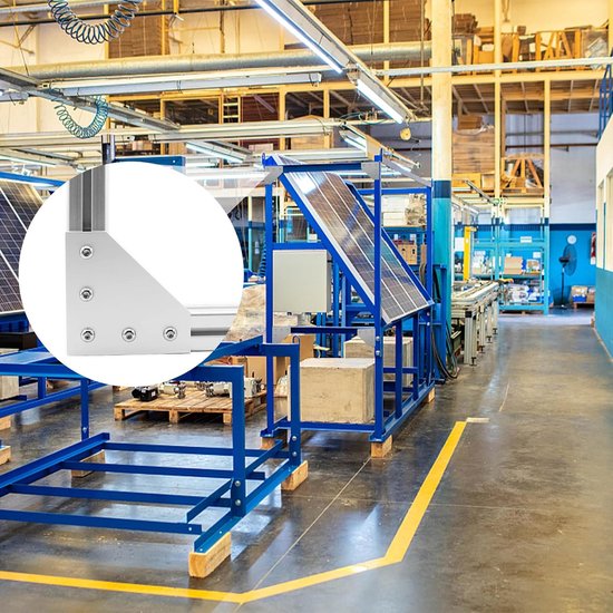 4-delige hoekhouder, verbindingsplaat aluminium profiel, 40 x 40, hoekhouderplaat, buitenprofiel, L-profiel, aluminium profiel met moeren, schroeven, moersleutel voor 9 mm sleuf, aluminium — afbeelding 4