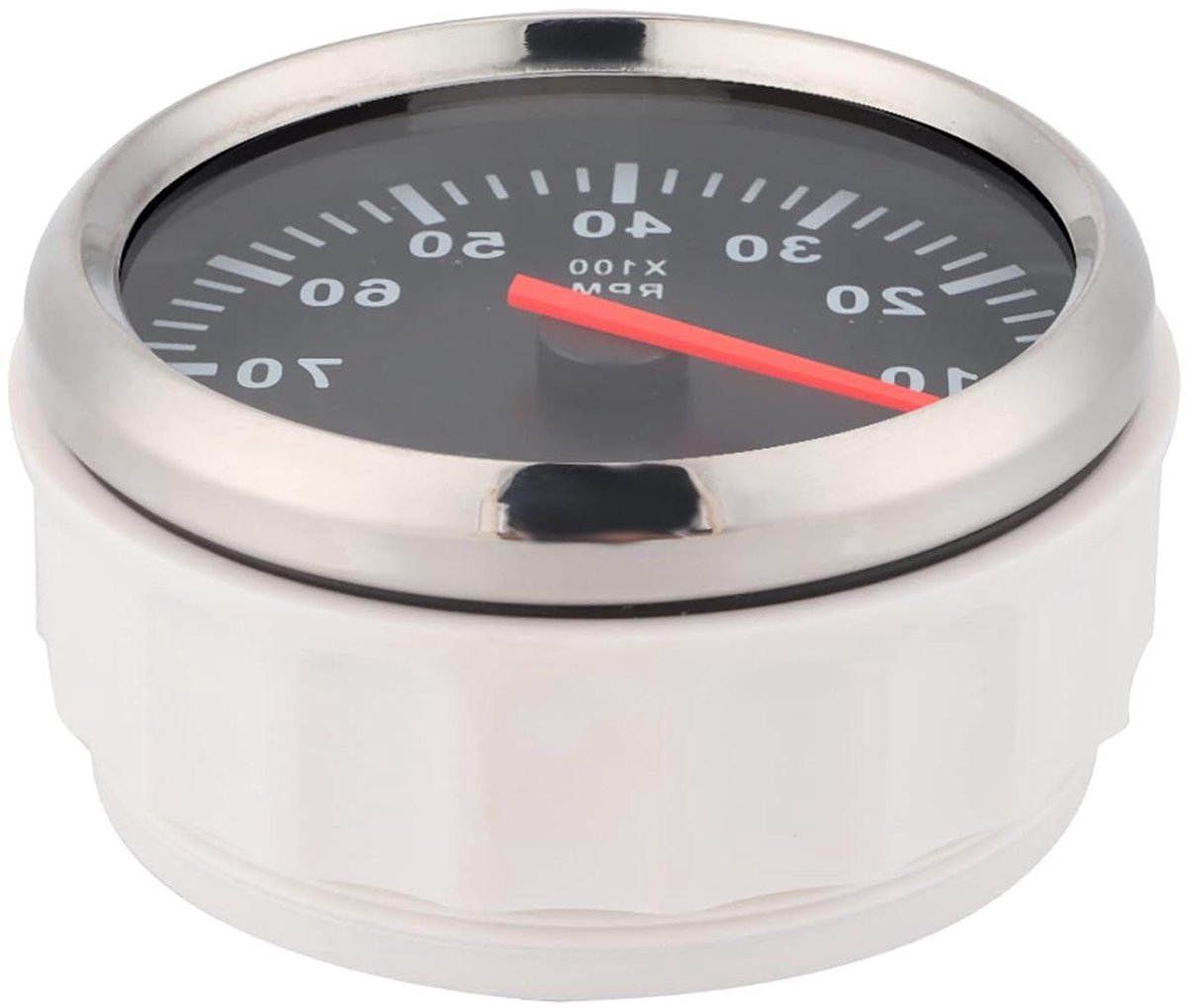 Digitale Toerenteller - Urenteller Marine - Motortoerental Meten - IP67 Waterdicht - 85 mm - Zilver Frame