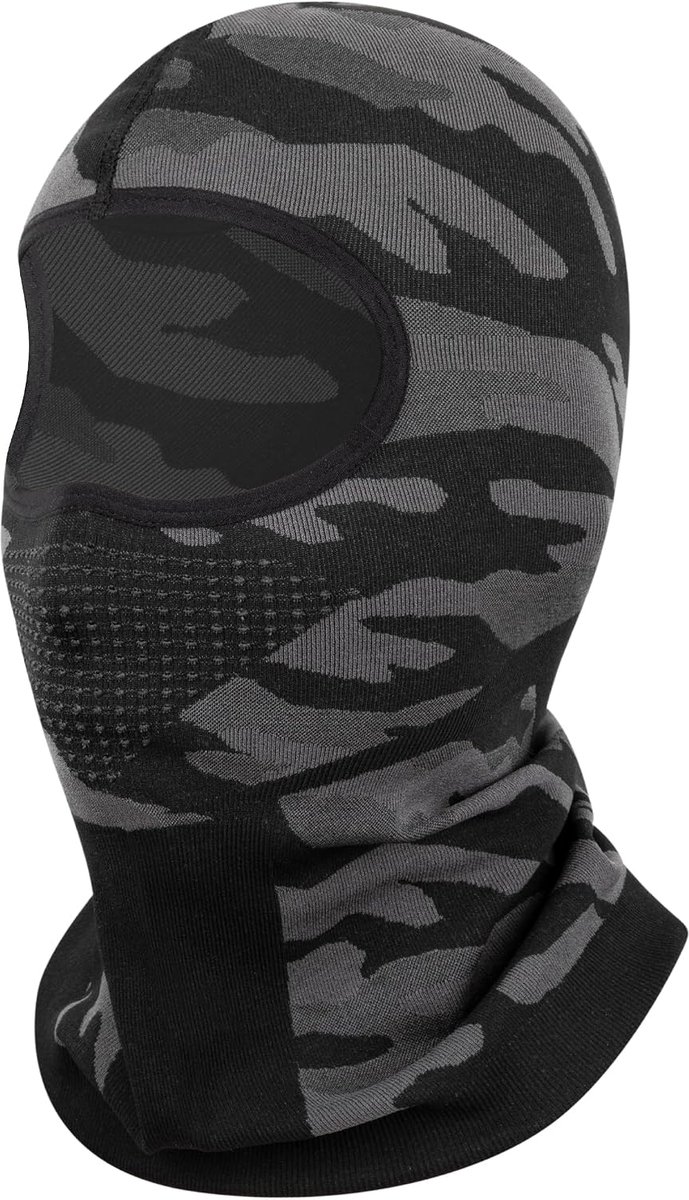 Bivakmuts, winddicht, warm skimasker, fiets, stormmasker, winter, balaclava, voor heren, voor skiën, fietsen, motorrijden, zwart, One size