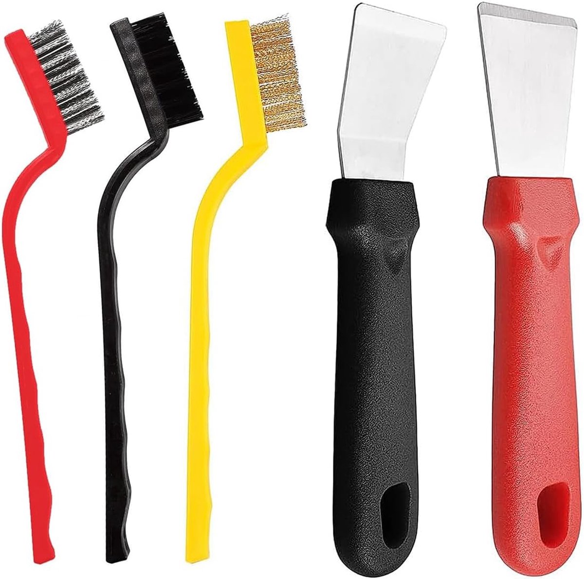 Schoonmaakborstel Set - 5 Stks Borstels en Schrapers - Voor Roest en Vlekken - Ideaal voor Keuken en Auto - ShopVlot