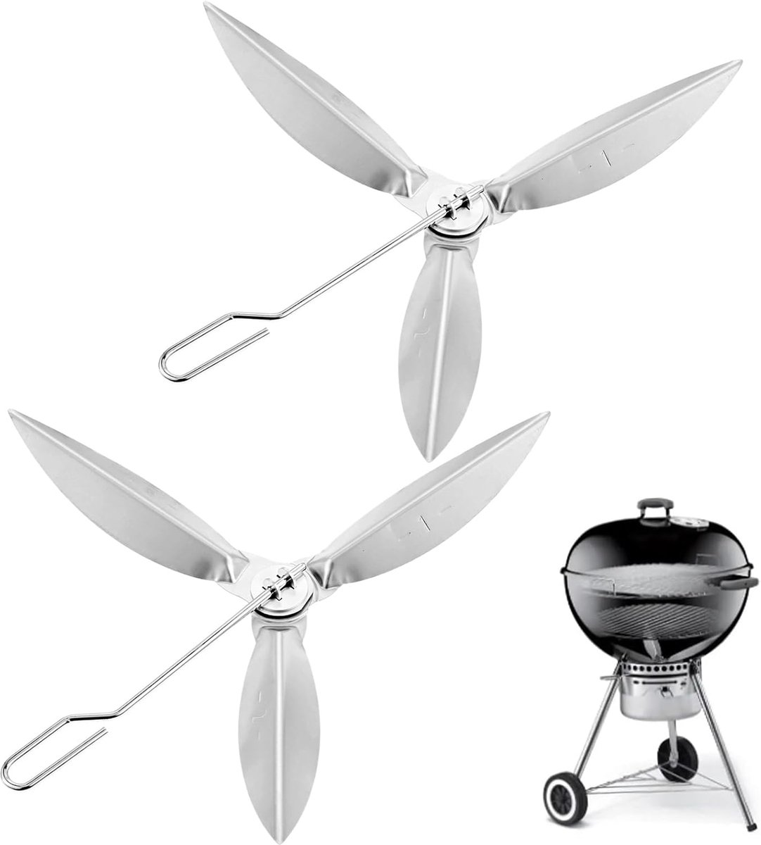 2 Set 47 cm One-Touch Reinigingssysteem 18-1/2 inch Compatibel met Weber 90992 3618 7443 307443 307408 90719 Houtskoolgrill/Kogelgrills 7444, Waterkokergrills Vervangstukken