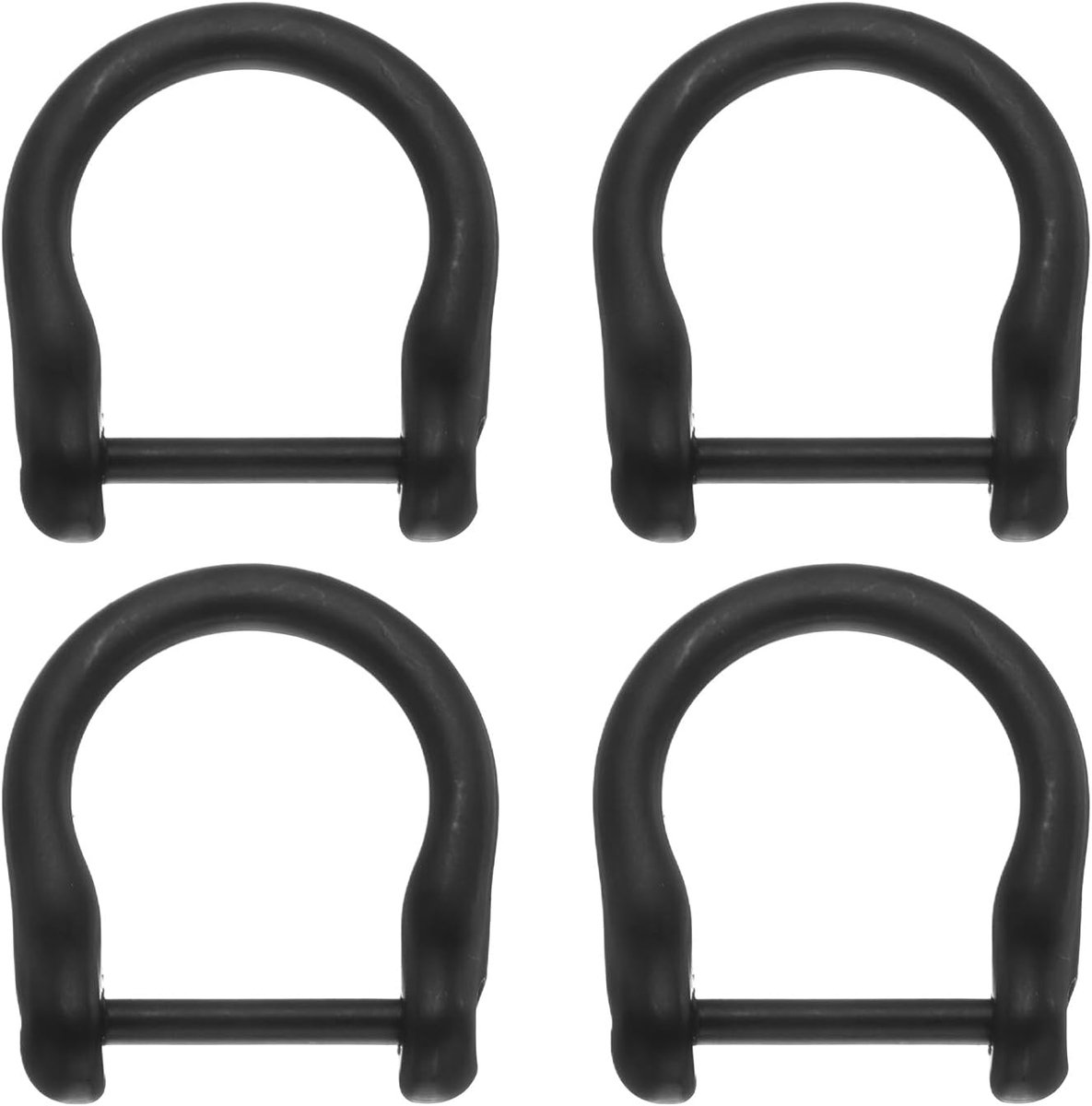 4 stuks hoefijzer D-ring met schroef sleutelhanger U-ring accessoires voor riemen tassen DIY voor lederhandwerk sleutelhangers zwart mat
