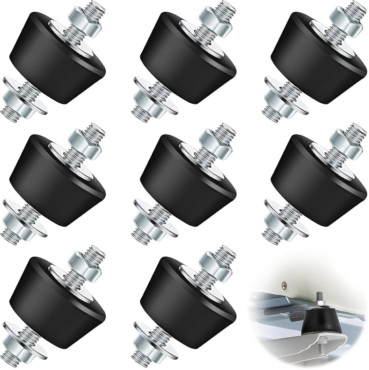 8 stuks airconditioningsschokdempers, rubberen buffers voor airconditioning, M8, antislip rubberen lagers, schokdemper voor airconditioning en motoren (40 x 30 mm)