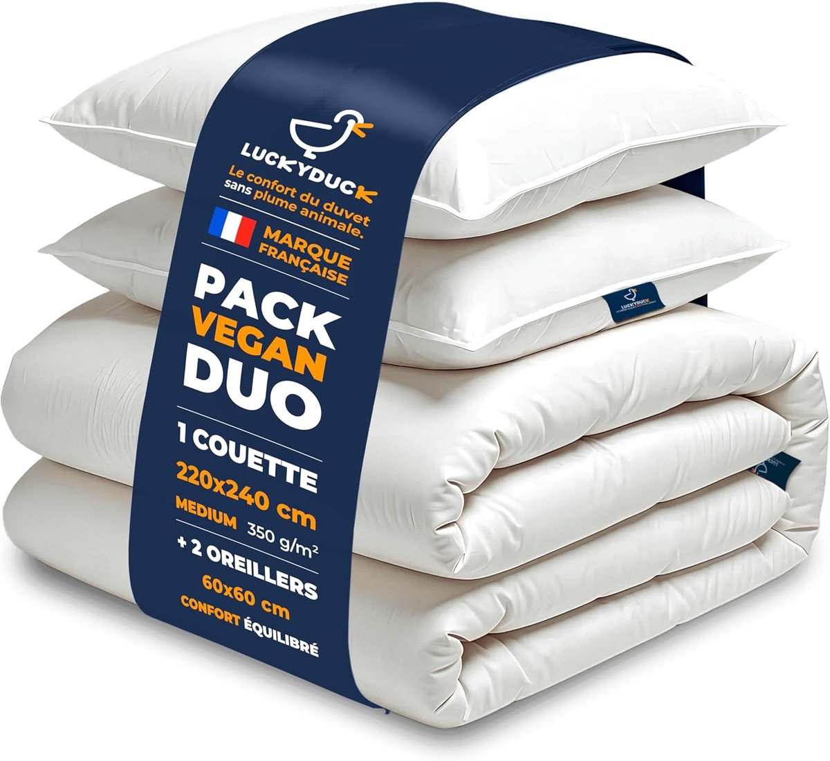 Dekbedset Medium 220 x 240 cm - 100% Katoen Percale - Inclusief 2 Kussens 60 x 60 cm - Ademend en Machinewasbaar - ShopVlot