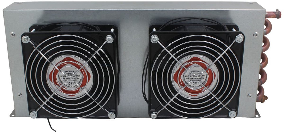 SnelShoppen - Air Cooled Condenser Koelunit Waterkoeling Radiator met 2 Ventilator Motoren voor Tuin, Camping en Thuisgebruik