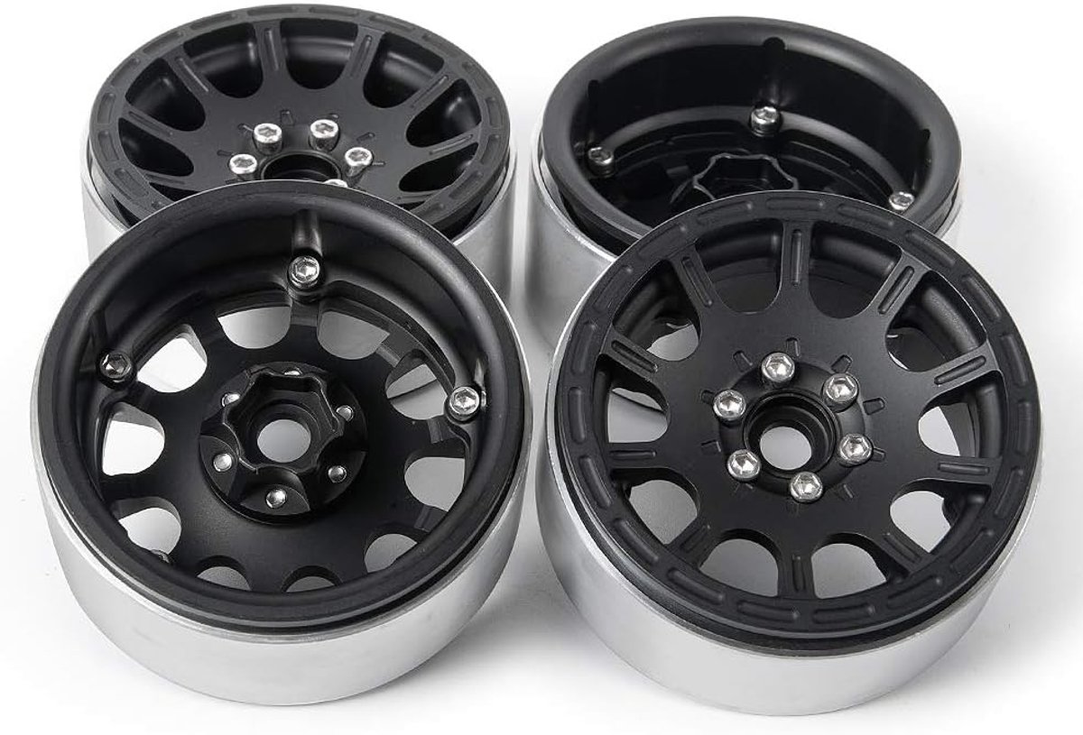 4 stks/set Metalen 1.9 inch Beadlock Wiel Velgen Wielnaven voor 1:10
