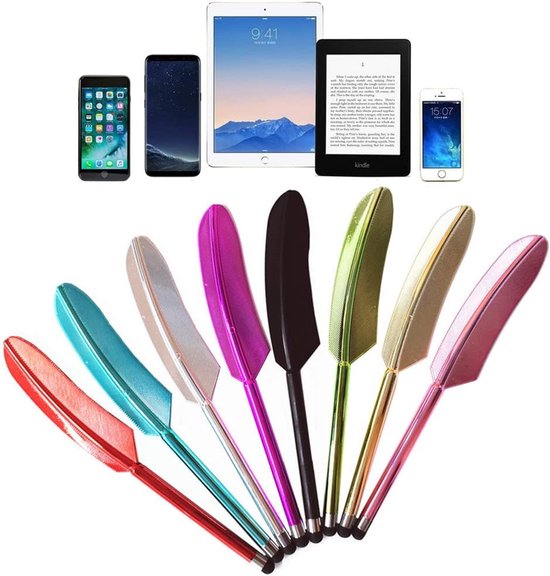 8 stuks stylus voor touchscreens, meerkleurig, veervormig, universeel, hoge gevoeligheid, capacitieve styluspen, touchpen, Kindle tablets, smartphones en andere touchscreen-apparaten — afbeelding 4