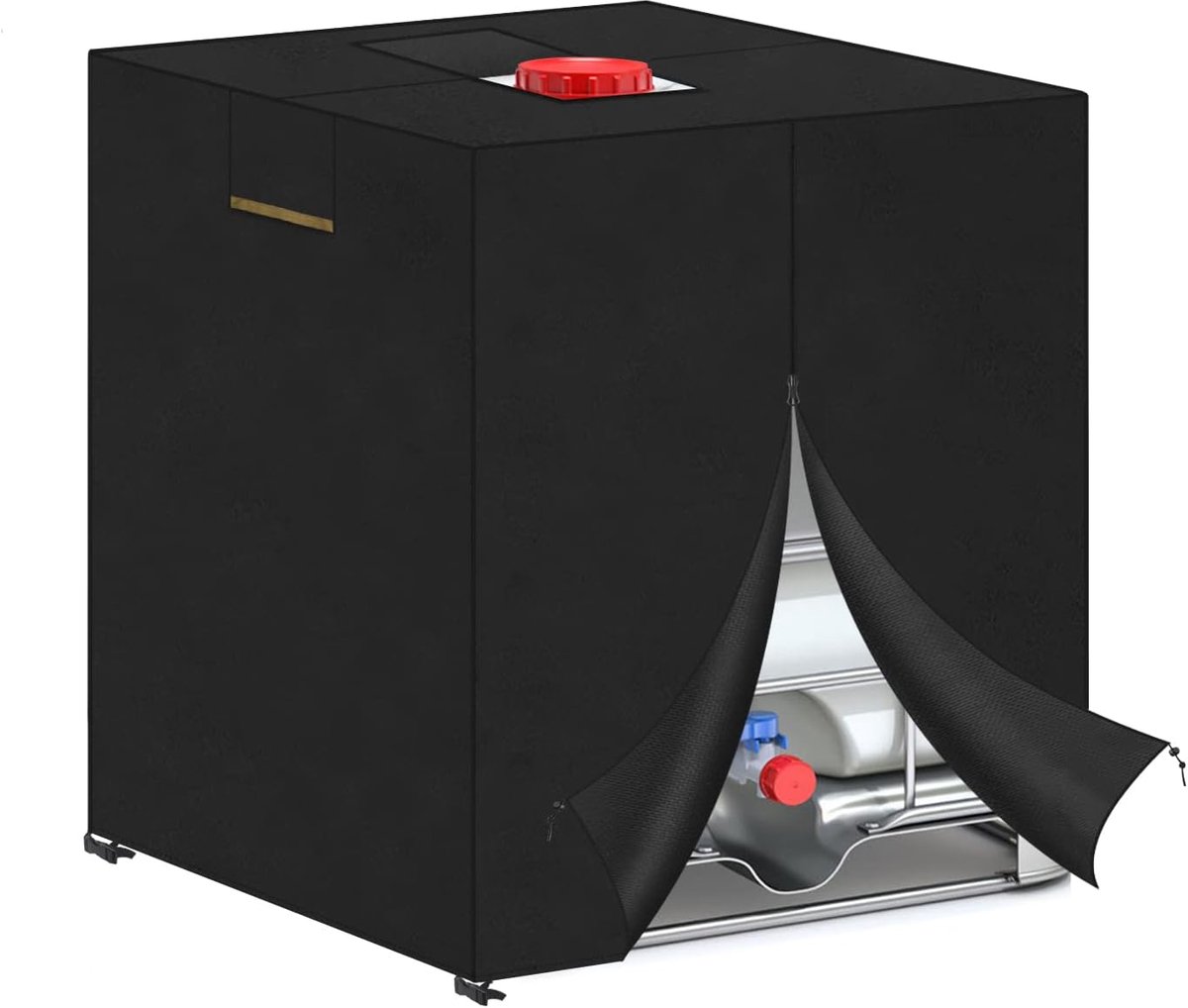 IBC Watertankafdekking, watertankafdekking, waterdicht, uv-bescherming, Oxford-stof voor 1000 l IBC-tanks, 120 x 100 x 116 cm