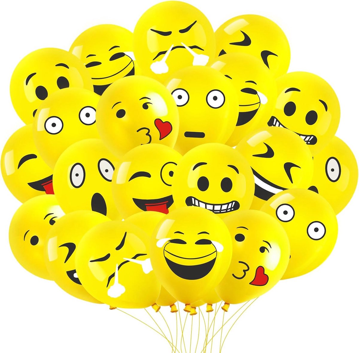 Luchtballonnen Geel 100 Stuks - Smiley Ballonnen - Latex - Perfect voor Verjaardagsfeestdecoratie - ShopVlot