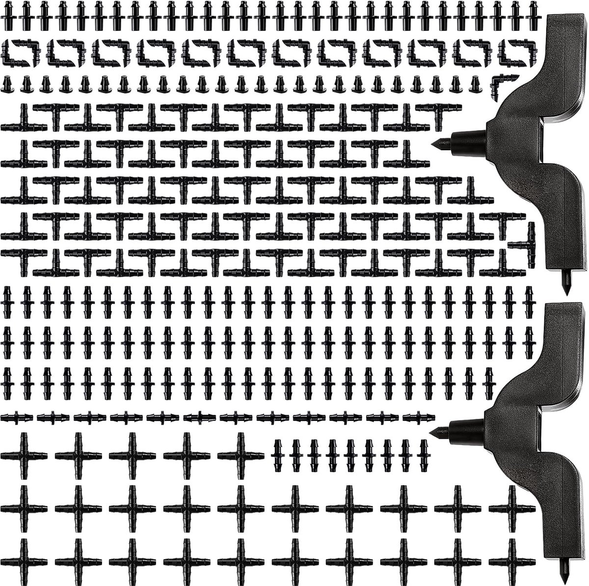282 Stuks 4/7 mm Irrigatiekoppelingen, Kunststof Druppelirrigatieslang Aansluitingen, Druppelslang Aansluiting, Slangaansluiting voor Irrigatiesysteem
