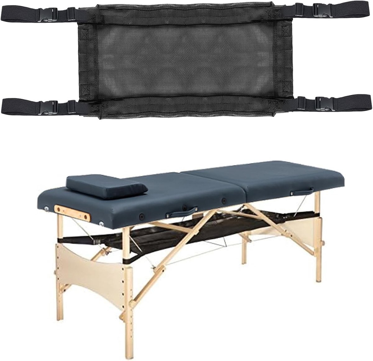 Extra grote onder tafel opbergtas voor massagetafels, ideaal voor kussens, lakens en accessoires, creëert meer ruimte en organisatie