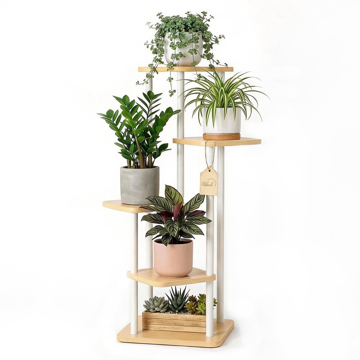 Omgoods - Metalen Plantstandaard met 5 Planken voor Binnen en Buiten