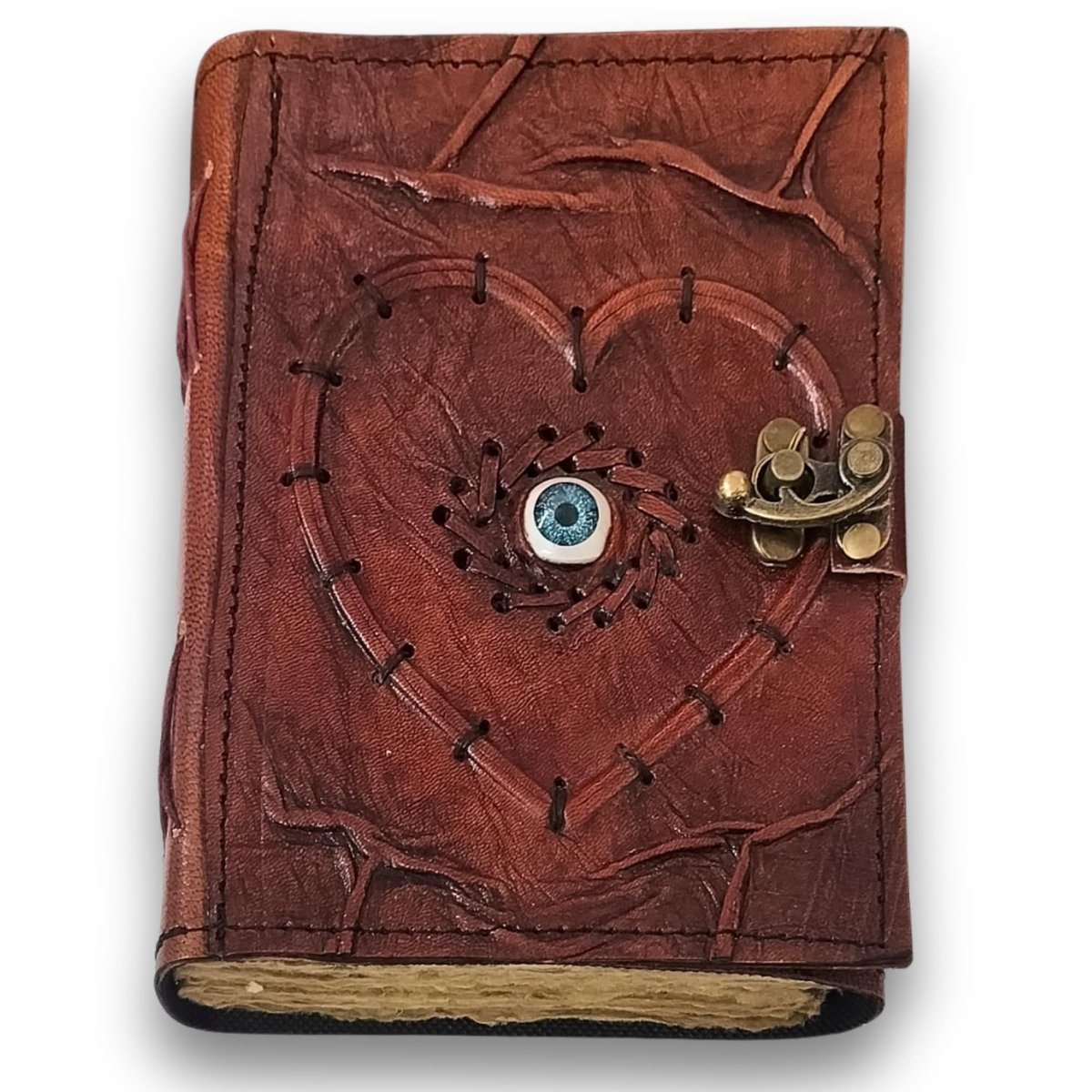 Omgoods - Vintage Notitieboek met Hart en Oog Motief, 160 Pagina's