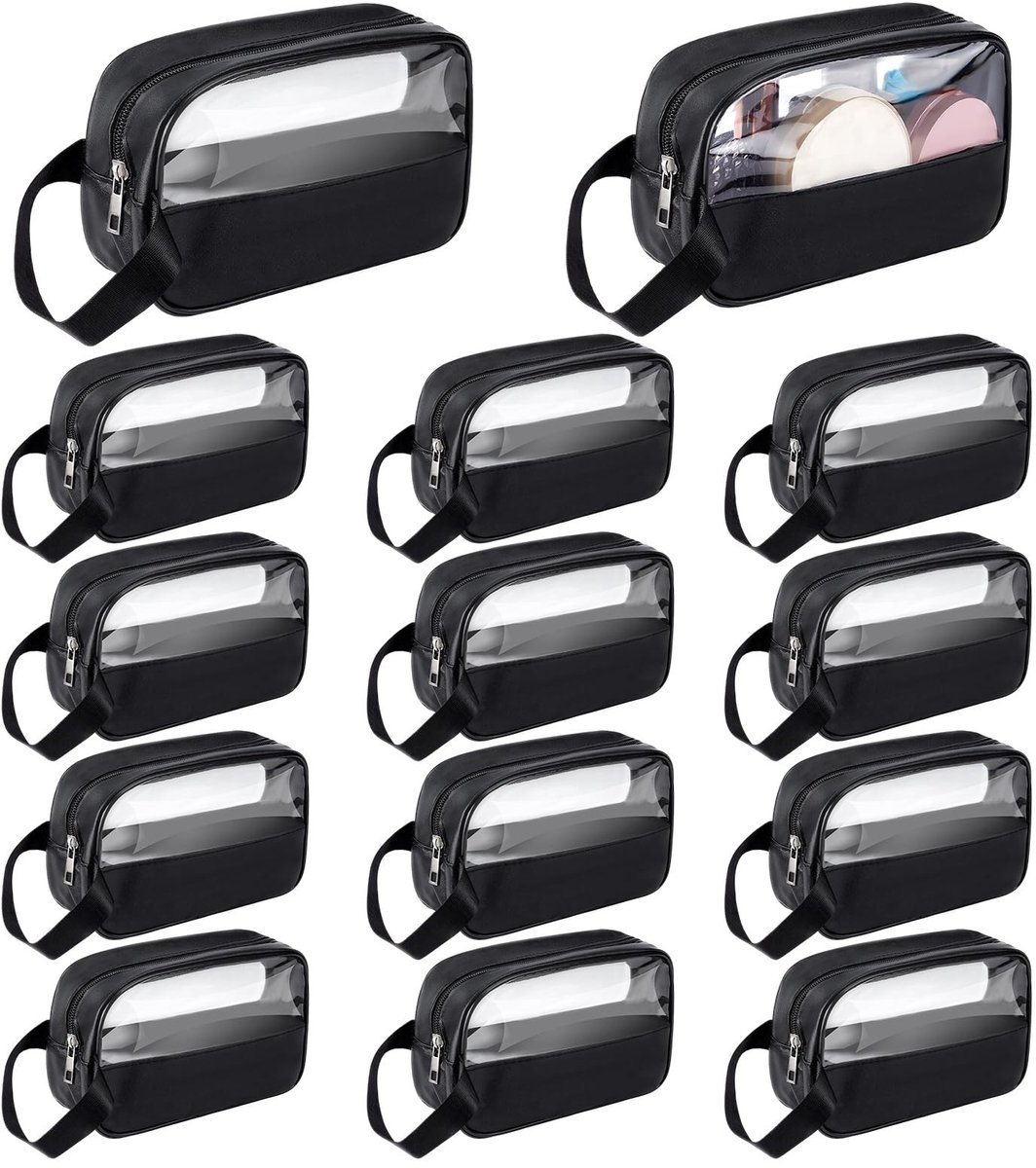 Omgoods - 15Pcs Doorschijnende Make-up Toilettas voor Vrouwen - Roze