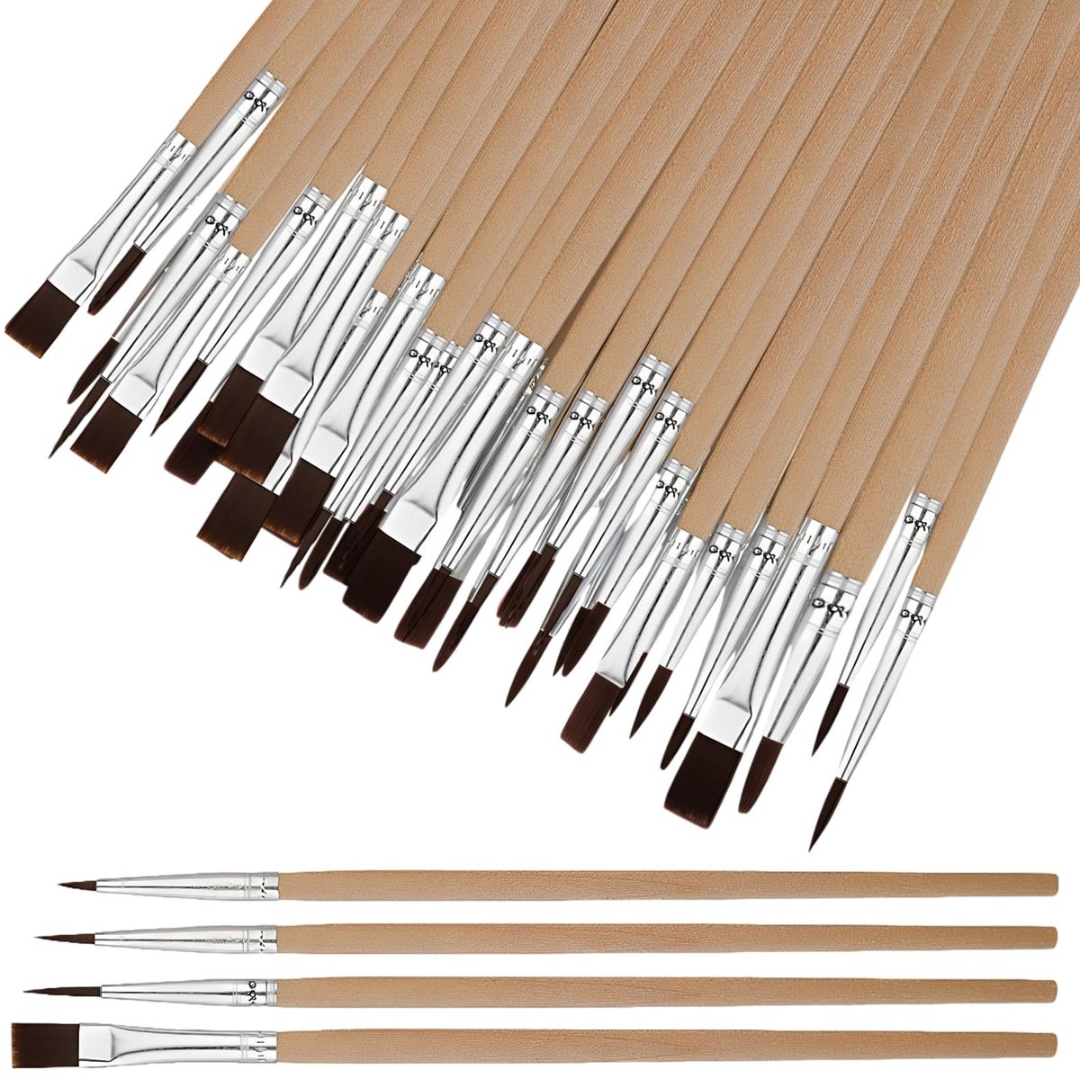 Omgoods - Set van 60 Multifunctionele Schilderkwasten voor Kunstenaars