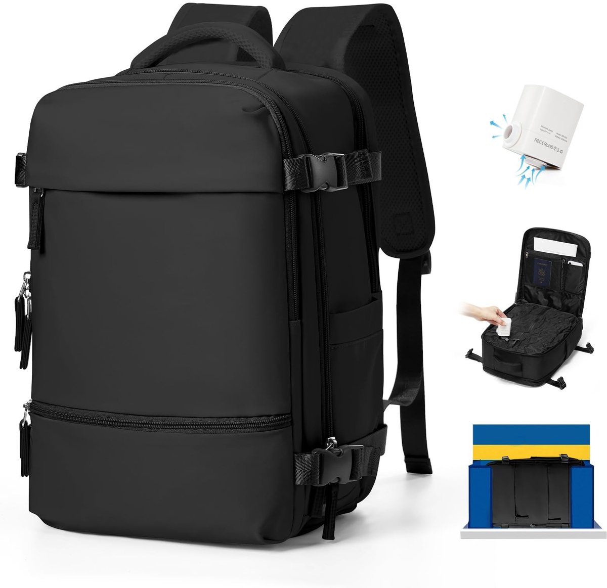 Omgoods - Reisrugzak voor Ryanair 40x30x20 cm met Vacuümcompressie