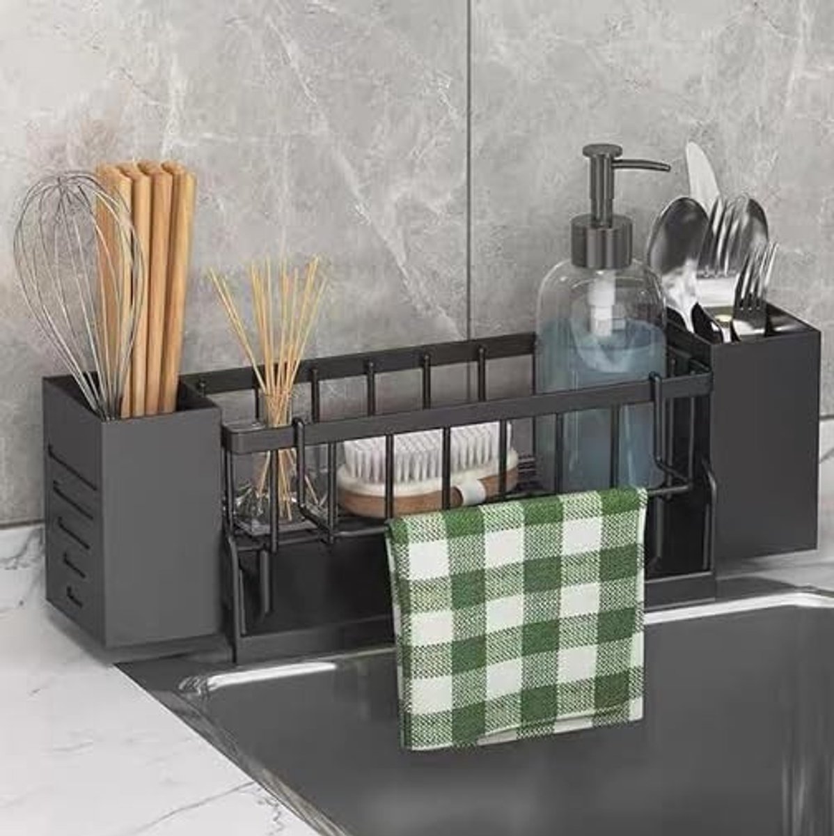 Omgoods - Keuken Gootsteenorganizer met Afdruipfunctie en Opbergdoos