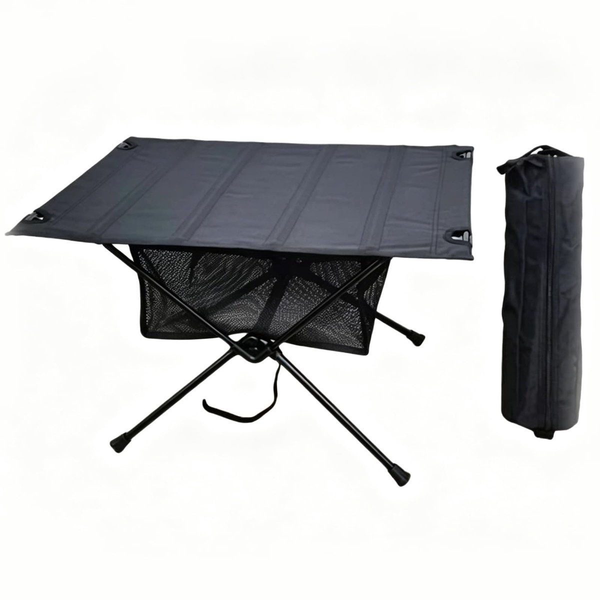 Omgoods - Ultralichte Inklapbare Campingtafel met Draagtas en 20 kg Draagkracht (Zwart)