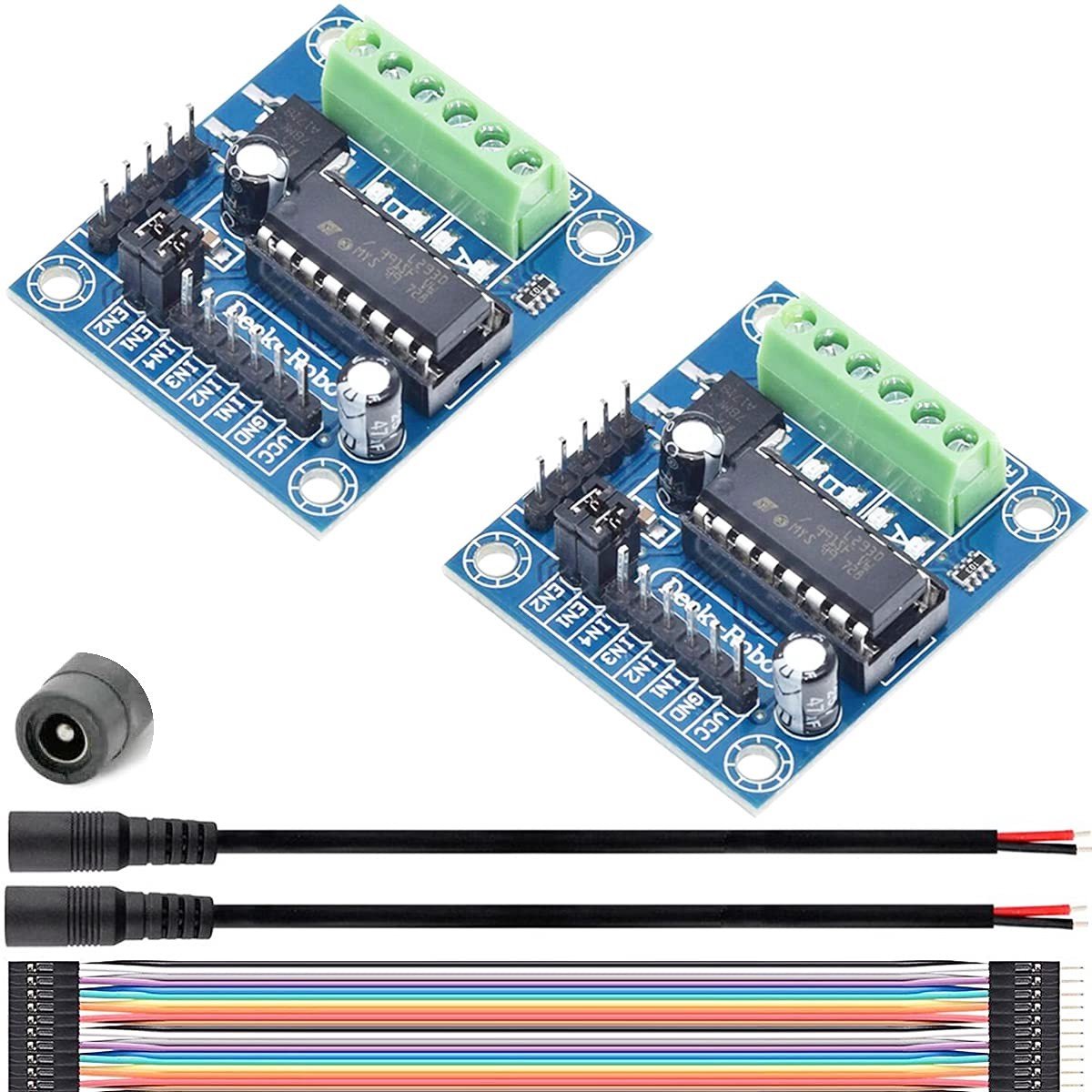 Motor Driver Module - 4-kanaals driver - Robotica Projecten - Dubbele H-brug - 2 stuks - Zwart