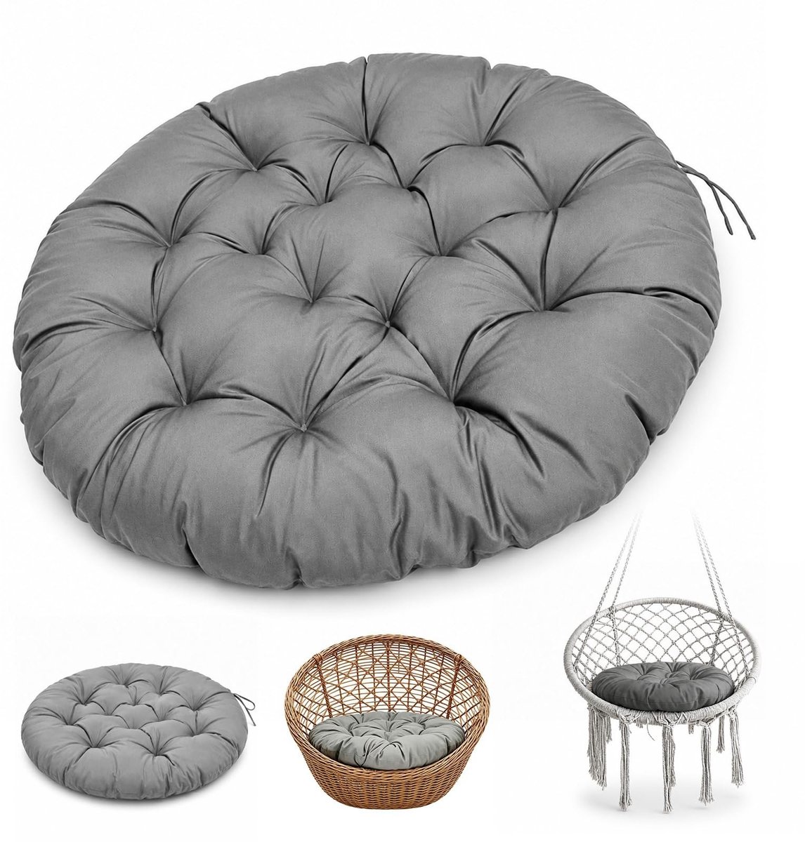 Omgoods - Papasan Stoelkussen 60x60cm voor Hangstoelen en Schommelstoelen