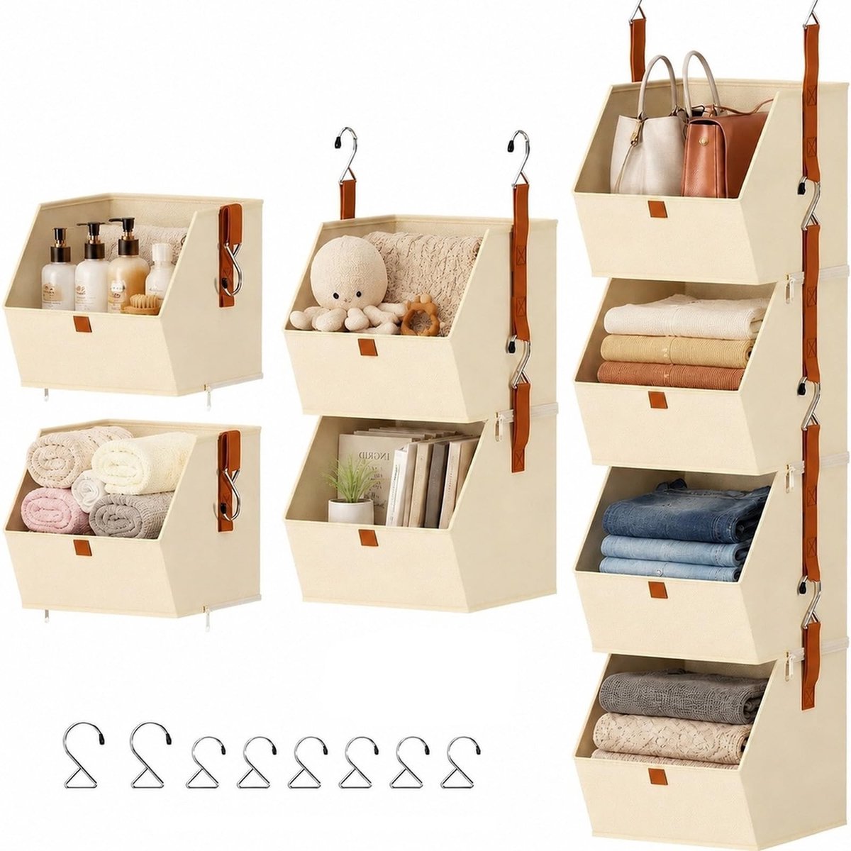 Omgoods - Hangorganizer met 4 Etages voor Kleding en Sokken