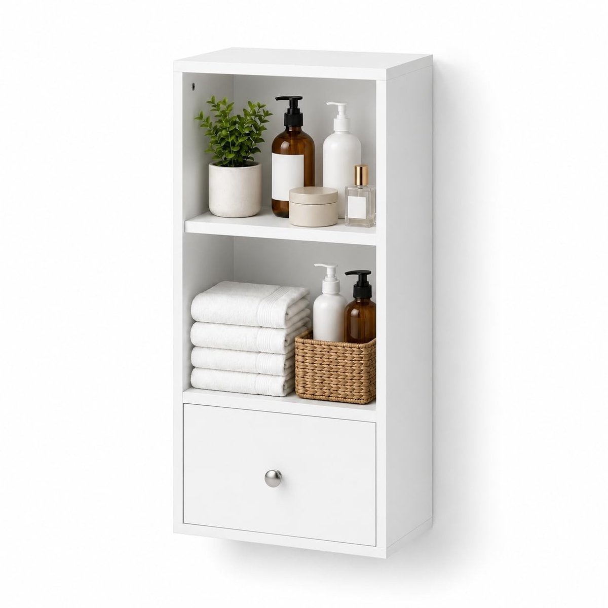 Omgoods - Hangende Badkamerkast 32 x 80 x 28 cm, Ruimtebesparend Ontwerp